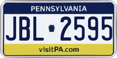 PA license plate JBL2595