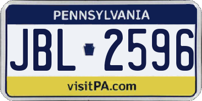 PA license plate JBL2596