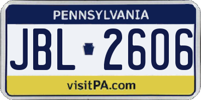 PA license plate JBL2606