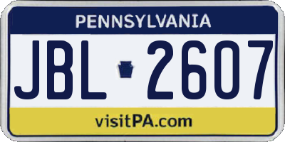 PA license plate JBL2607