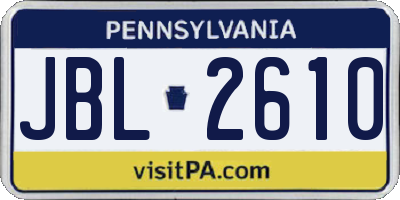 PA license plate JBL2610