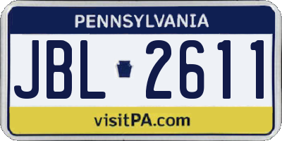 PA license plate JBL2611