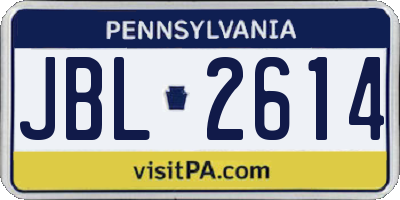 PA license plate JBL2614