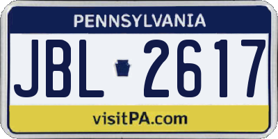 PA license plate JBL2617