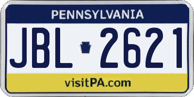 PA license plate JBL2621