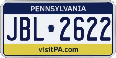 PA license plate JBL2622