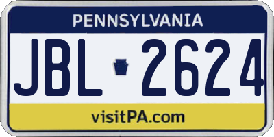 PA license plate JBL2624