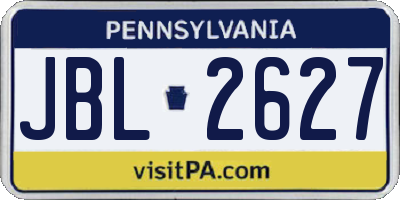 PA license plate JBL2627