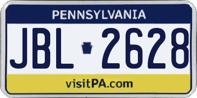 PA license plate JBL2628