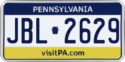 PA license plate JBL2629