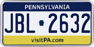 PA license plate JBL2632