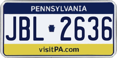 PA license plate JBL2636