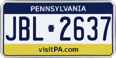 PA license plate JBL2637