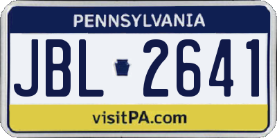 PA license plate JBL2641