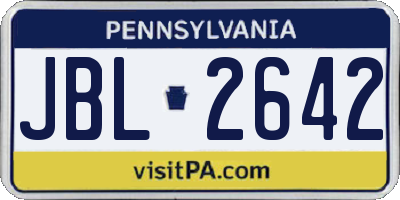 PA license plate JBL2642