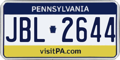 PA license plate JBL2644