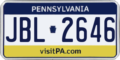 PA license plate JBL2646