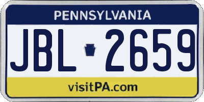 PA license plate JBL2659