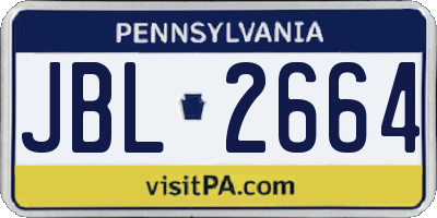 PA license plate JBL2664