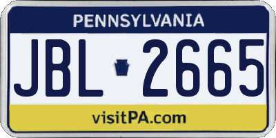 PA license plate JBL2665