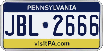 PA license plate JBL2666