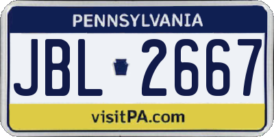 PA license plate JBL2667