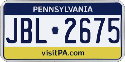 PA license plate JBL2675