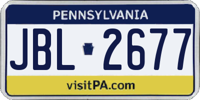 PA license plate JBL2677