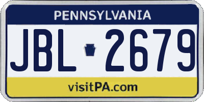 PA license plate JBL2679