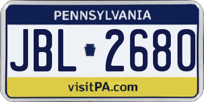 PA license plate JBL2680