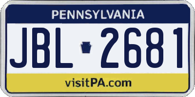 PA license plate JBL2681