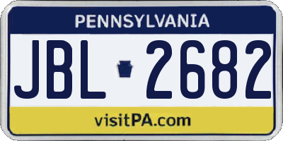 PA license plate JBL2682