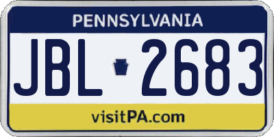 PA license plate JBL2683