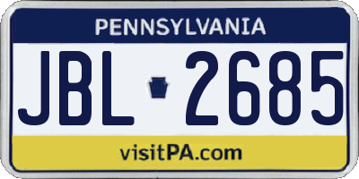 PA license plate JBL2685