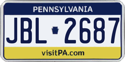 PA license plate JBL2687