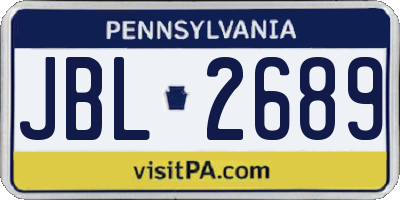 PA license plate JBL2689