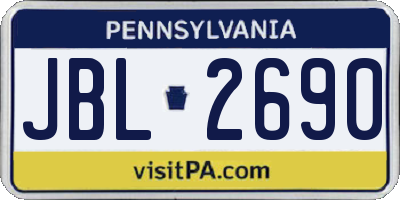 PA license plate JBL2690