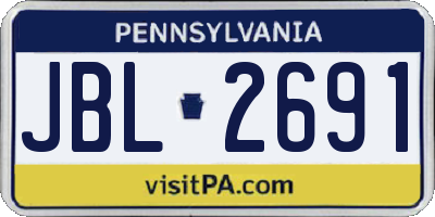 PA license plate JBL2691