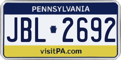 PA license plate JBL2692