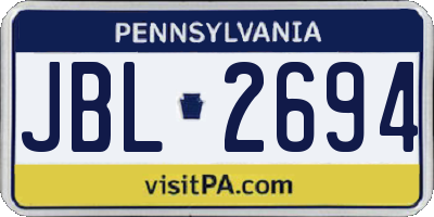 PA license plate JBL2694