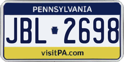 PA license plate JBL2698