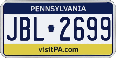 PA license plate JBL2699