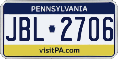 PA license plate JBL2706