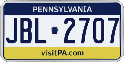 PA license plate JBL2707