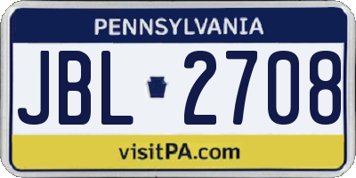 PA license plate JBL2708