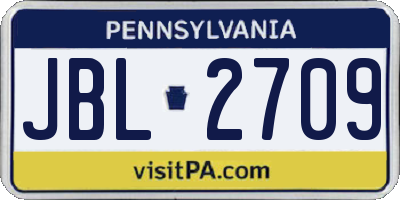 PA license plate JBL2709