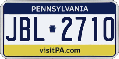 PA license plate JBL2710