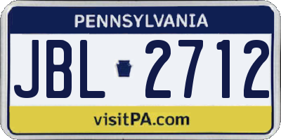 PA license plate JBL2712