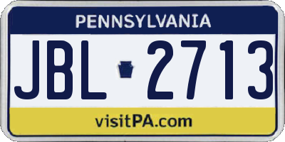 PA license plate JBL2713