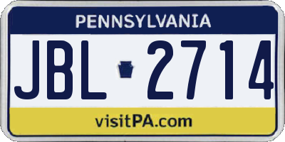 PA license plate JBL2714